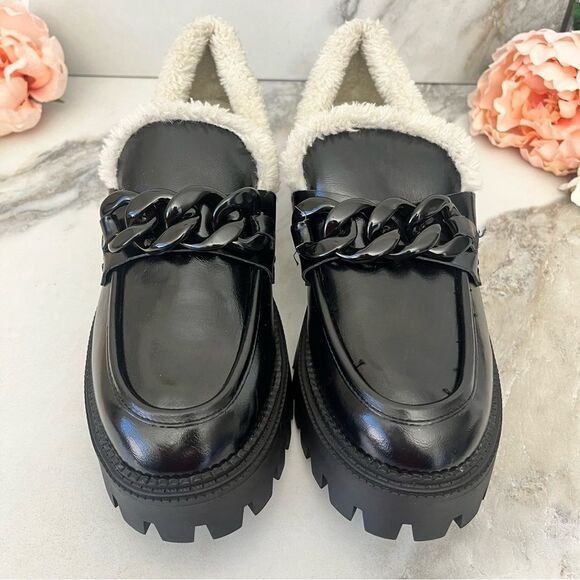 DOLCE VITA Larazzo Chain Platform Lug Sole Loafers in Black Size 11 NEW - Picture 7 of 16